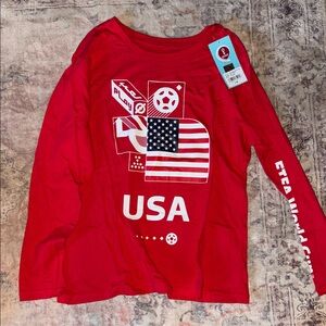 Red USA Long Sleeve Tee